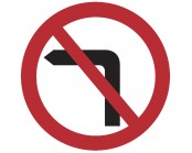 No Left Turn Plate 600mm